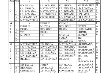 Document: [Orar Școala Gimnazială Nr. 1 Sat Boțești, an școlar 2025-2026]